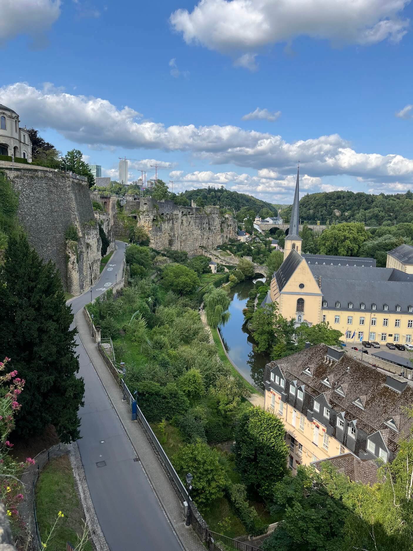 Luxembourg City cliffs and valley